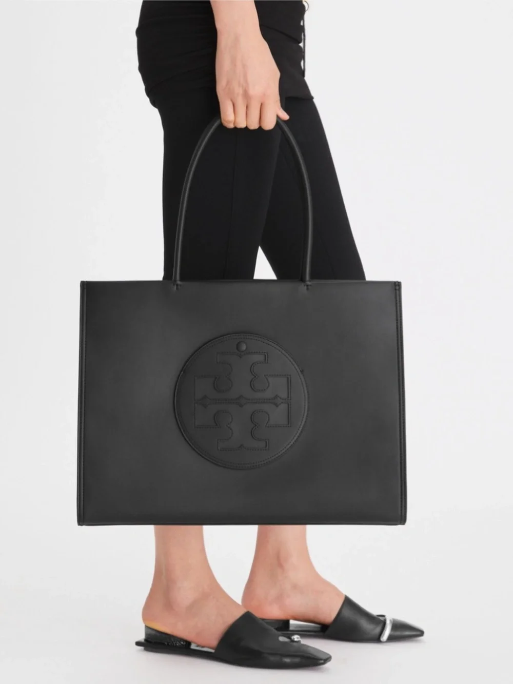 Tory Burch Small Ella Bio Tote Black NWOT + Organizer